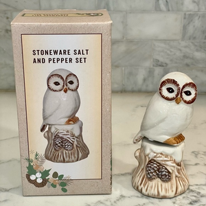 Cracker Barrel Snowy Winter Owl Salt and Pepper‎ Shakers- New in Box